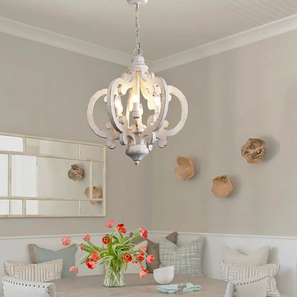 Ophelia & Co. Kris 6-Light 18" French Country Dimmable Distressed ...